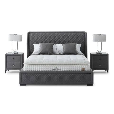 Elizabeth Laura Boxspringbett Set inkl. Matratze – 1600 Federn, 3D Balance Pocket & Antibakterieller Viskosestoff für Luxuriösen Schlafkomfort Schlafsinn