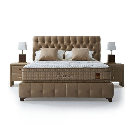 Planor Tommy Boxspringbett Set – 38 cm Dicke Matratze, Extra Weiche Polsterung & Bonell-Federkern für Luxuriösen Schlafkomfort Schlafsinn