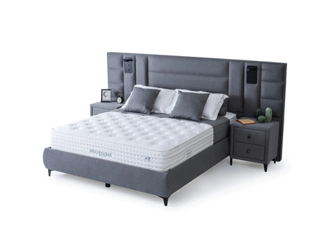 Viscopocket Anka Set: Boxspringbett inkl. Matratze Orthopädisch , 5-Zonen-Taschenfederkern, Visco-Schaum & Seidenbezug – Für gesunden, erholsamen Schlaf Schlafsinn
