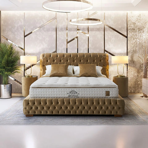 Royal Luis Boxspringbett Set inkl. Matratze – Komfort, Stabilität und Langlebigkeit mit Bonell-Federkern und beidseitiger Polsterung für eine verlängerte Nutzungsdauer Schlafsinn