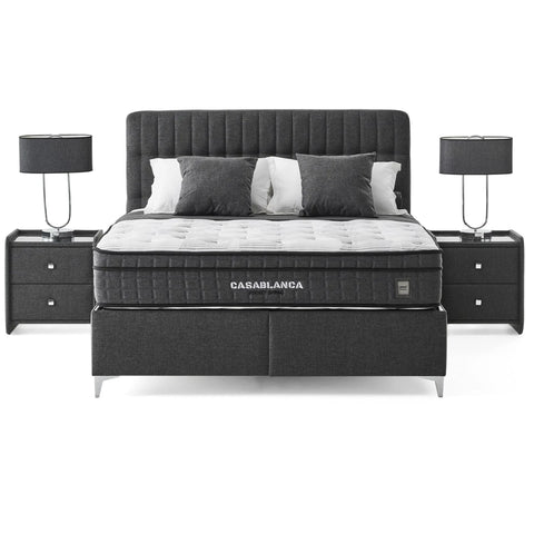 Casablanca Punto Boxspringbett Set: 5-Zonen-Federkern, Doppelkern-Technologie & Atmungsaktives Gewebe für Gesunden Schlaf – Elegantes Design und Optimaler Komfort Schlafsinn
