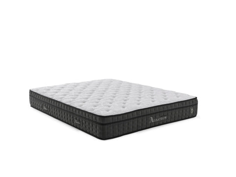 Albatros Boxspringbett Set: Elegantes Design inkl. Matratze mit 2000 ultra-harten Taschenfedern, Feder-Schaumstoff & Strickstoff – Rückenschonender Schlafkomfort für Paare Schlafsinn