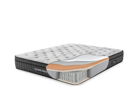 Casablanca Punto Boxspringbett Set: 5-Zonen-Federkern, Doppelkern-Technologie & Atmungsaktives Gewebe für Gesunden Schlaf – Elegantes Design und Optimaler Komfort Schlafsinn
