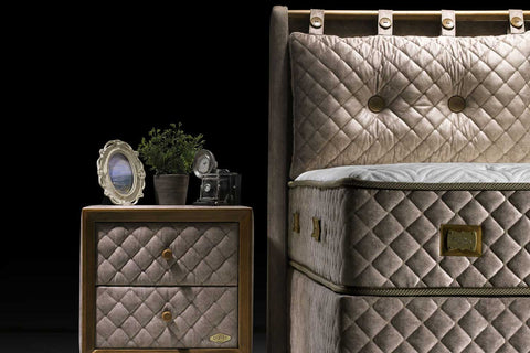 Bambi Bamboo Sleep Boxspringbett-Set H3 Matratze Kopfteil Bettkästen