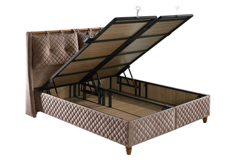 Bambi Bamboo Sleep Boxspringbett-Set H3 Matratze Kopfteil Bettkästen