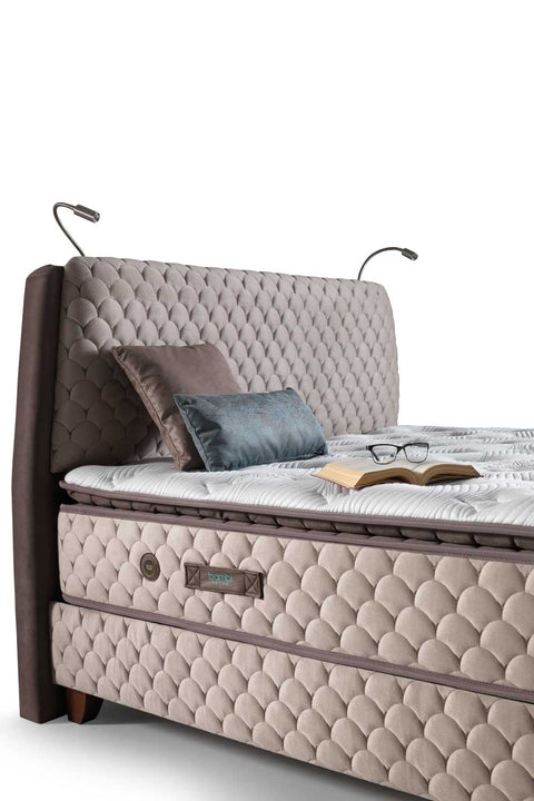 Bambi Borjen Boxspringbett Set H3 Bettkästen Taschenfederkern 33cm