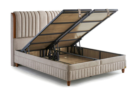 Bambi Kapok Naturel Boxspringbett-Set Naturfasern Taschenfederkern Öko H3