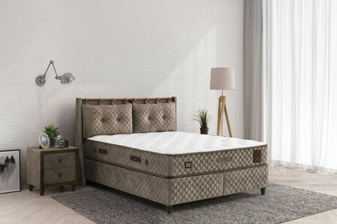Bambi Bamboo Sleep Boxspringbett-Set H3 Matratze Kopfteil Bettkästen
