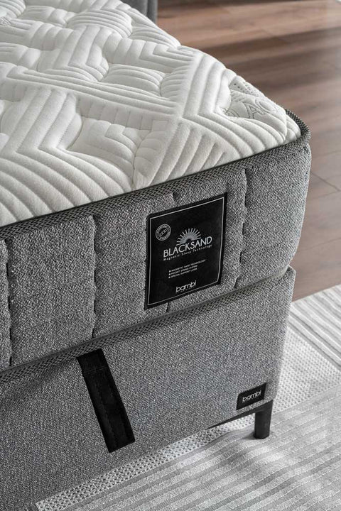 Bambi Boxspringbett Set H4 Blacksand Taschenfederkern 32cm Premium