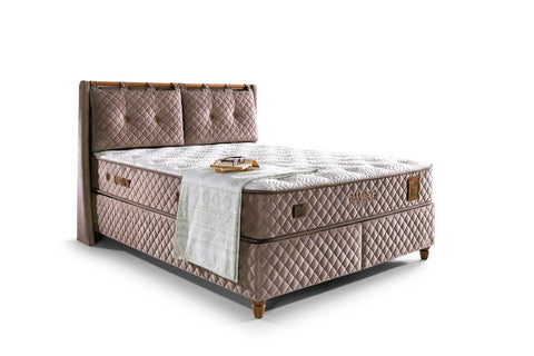 Bambi Bamboo Sleep Boxspringbett-Set H3 Matratze Kopfteil Bettkästen