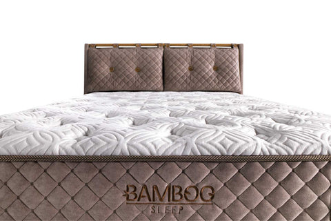 Bambi Bamboo Sleep Boxspringbett-Set H3 Matratze Kopfteil Bettkästen