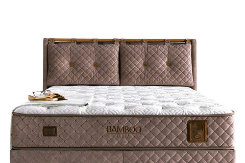 Bambi Bamboo Sleep Boxspringbett-Set H3 Matratze Kopfteil Bettkästen