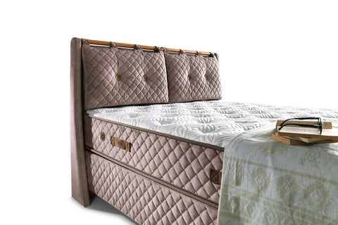 Bambi Bamboo Sleep Boxspringbett-Set H3 Matratze Kopfteil Bettkästen
