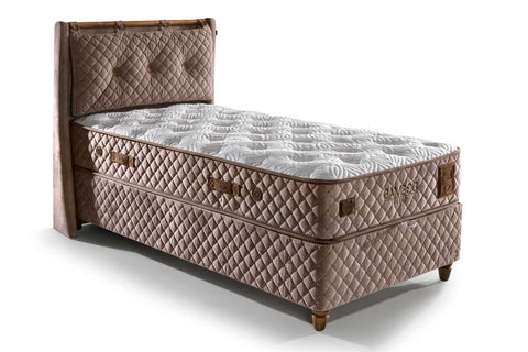 Bambi Bamboo Sleep Boxspringbett-Set H3 Matratze Kopfteil Bettkästen