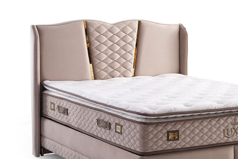 Bambi Luxia Boxspringbett-Set Extra Fest Steinsalz Taschenfederkern 30cm H4-H5
