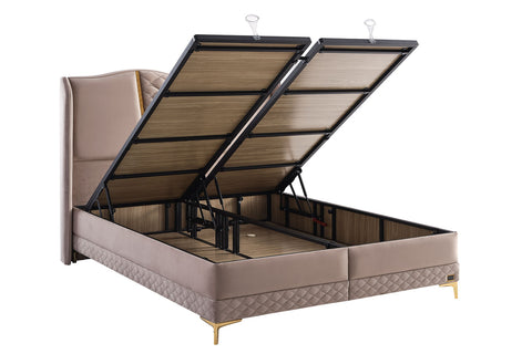 Bambi Luxia Boxspringbett-Set Extra Fest Steinsalz Taschenfederkern 30cm H4-H5