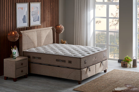 Bambi Clima Naturel Boxspringbett Set H3 Bettkästen Kopfteil Matratze 35cm