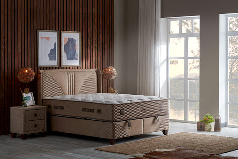 Bambi Clima Naturel Boxspringbett Set H3 Bettkästen Kopfteil Matratze 35cm