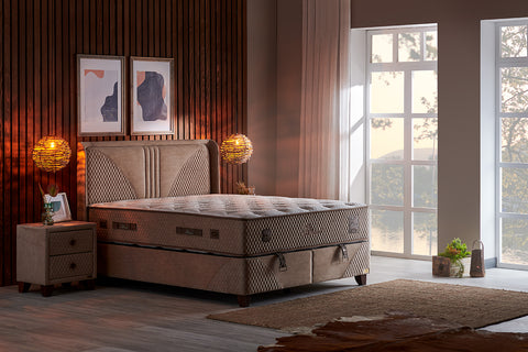 Bambi Clima Naturel Boxspringbett Set H3 Bettkästen Kopfteil Matratze 35cm