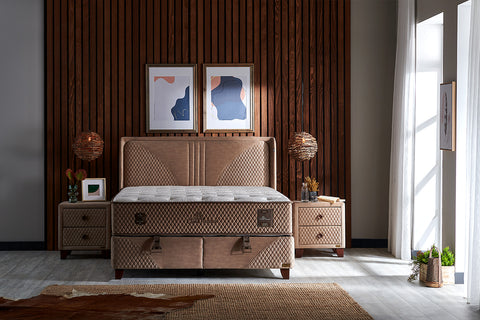 Bambi Clima Naturel Boxspringbett Set H3 Bettkästen Kopfteil Matratze 35cm