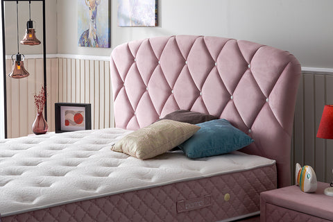 Bambi Pinky Boxspringbett-Set Rosa Wendematratze Taschenfederkern 29cm H3