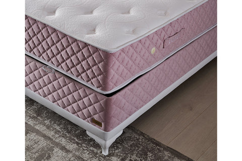 Bambi Pinky Boxspringbett-Set Rosa Wendematratze Taschenfederkern 29cm H3