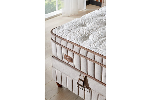 Bambi Kapok Naturel Boxspringbett-Set Naturfasern Taschenfederkern Öko H3