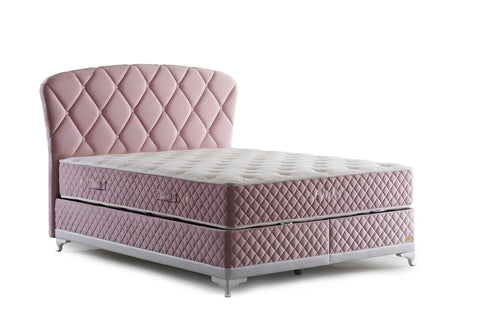 Bambi Pinky Boxspringbett-Set Rosa Wendematratze Taschenfederkern 29cm H3