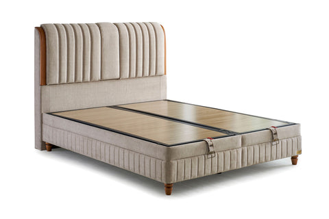 Bambi Kapok Naturel Boxspringbett-Set Naturfasern Taschenfederkern Öko H3
